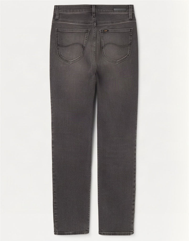 Jeans dritti Carol da donna Lee W27 L27 cotone grigio