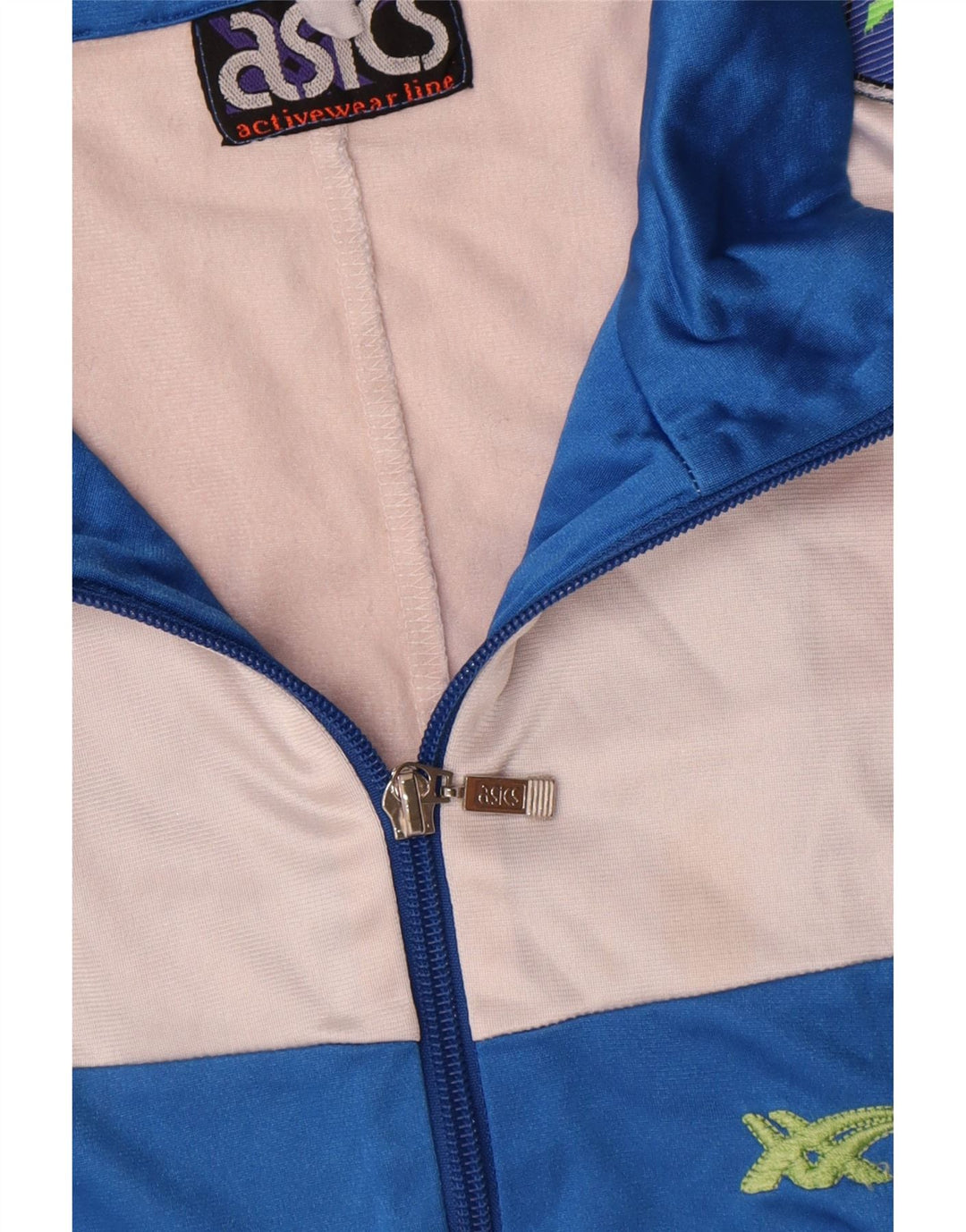 Giacca sportiva da uomo con grafica Asics, giacca grande, color block blu