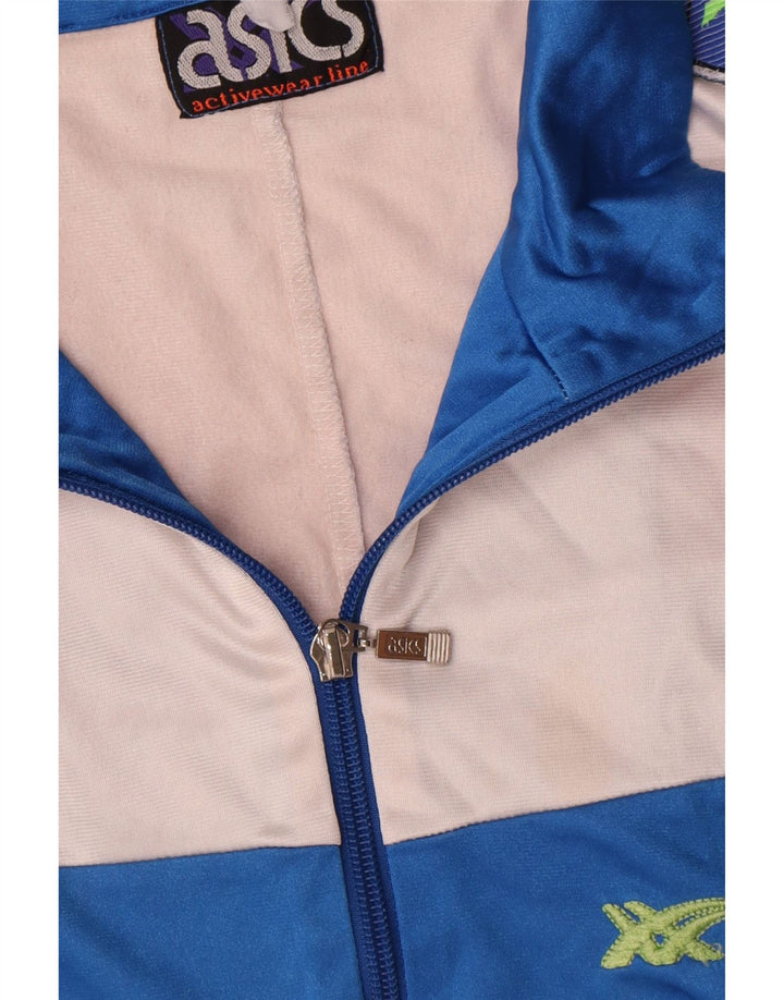 Giacca sportiva da uomo con grafica Asics, giacca grande, color block blu