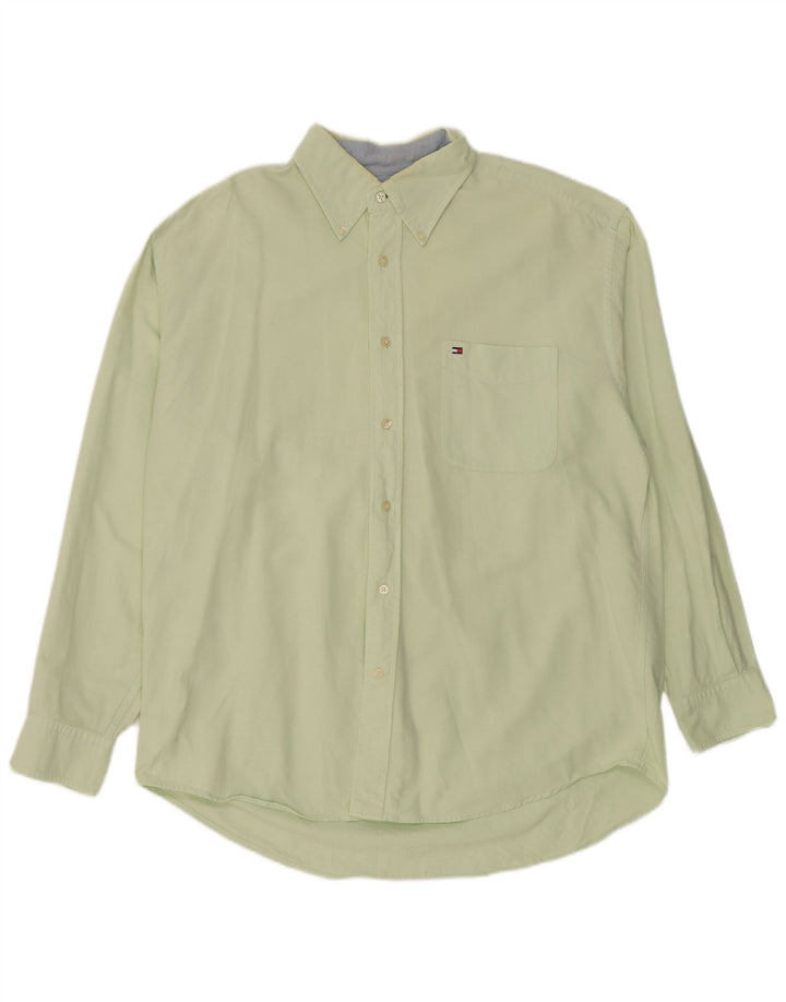 Camicia da uomo Tommy Hilfiger grande in cotone verde
