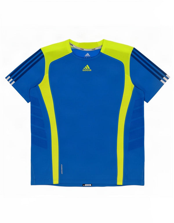 T-shirt Adidas Climacool da uomo Top blu medio color block