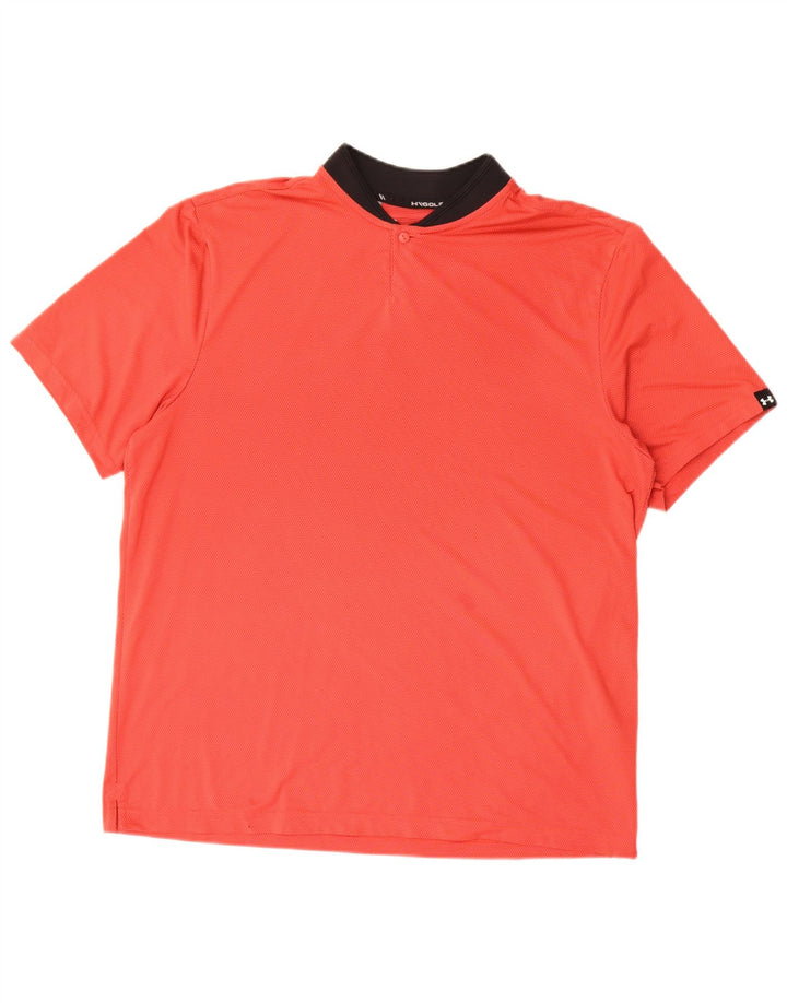 Polo da uomo Under Armour grande rossa in poliestere color block
