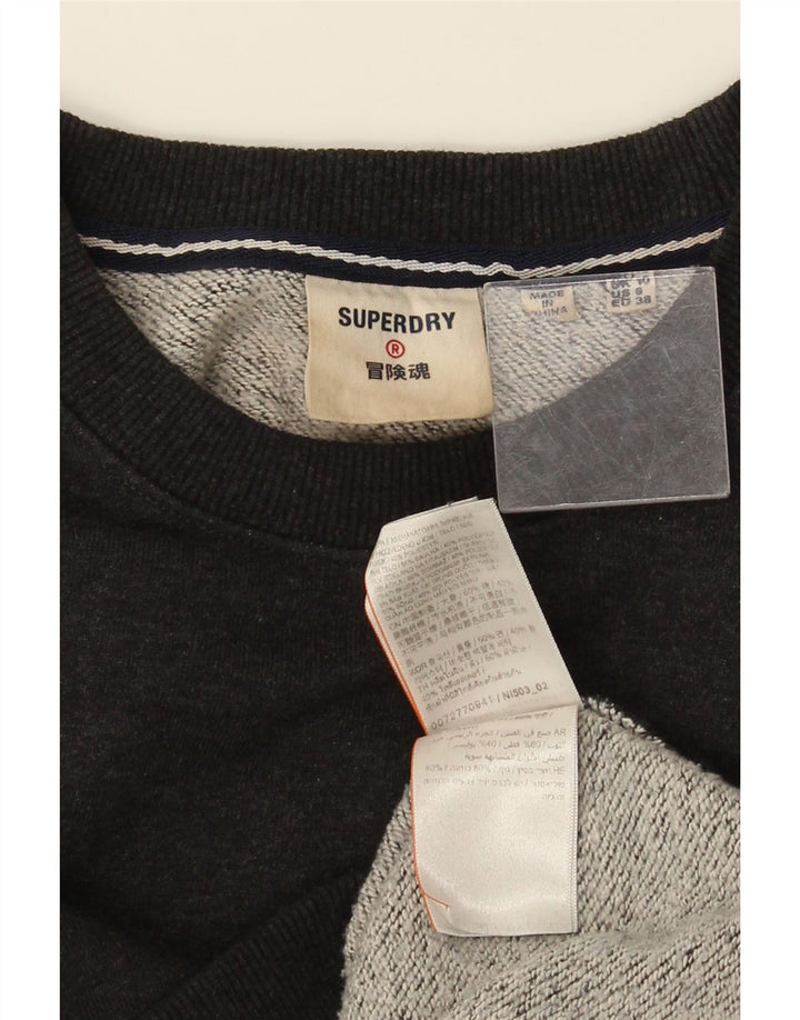 Felpa oversize da donna Superdry Maglione UK 10 Small Cotone nero