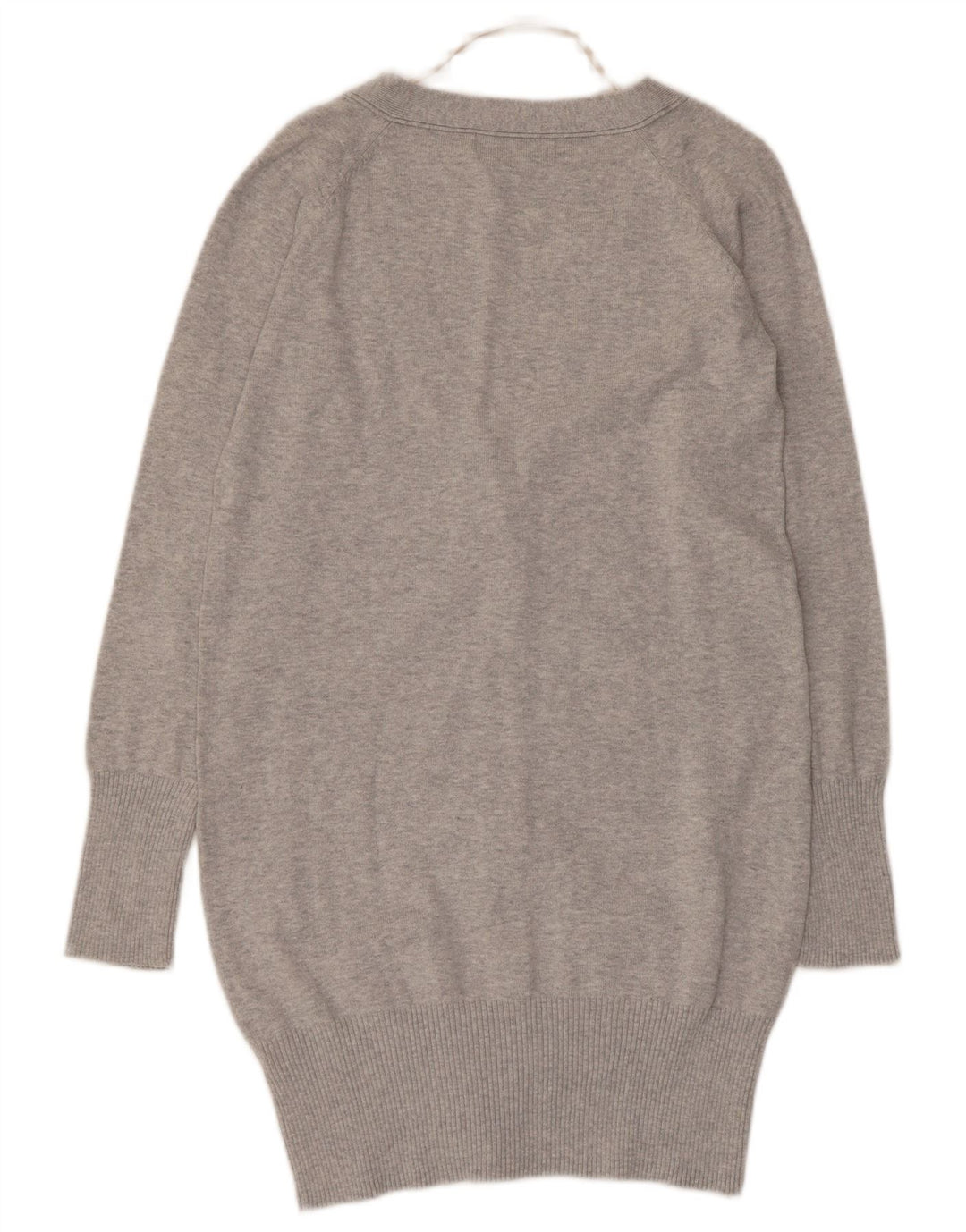 Maglione cardigan lungo da donna Zara UK 10 piccolo cotone grigio
