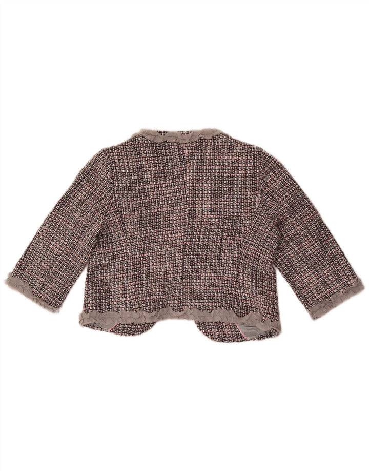 Giacca Bolero con maniche a 3/4 da donna Marks & Spencer UK 14 grigio medio a quadri