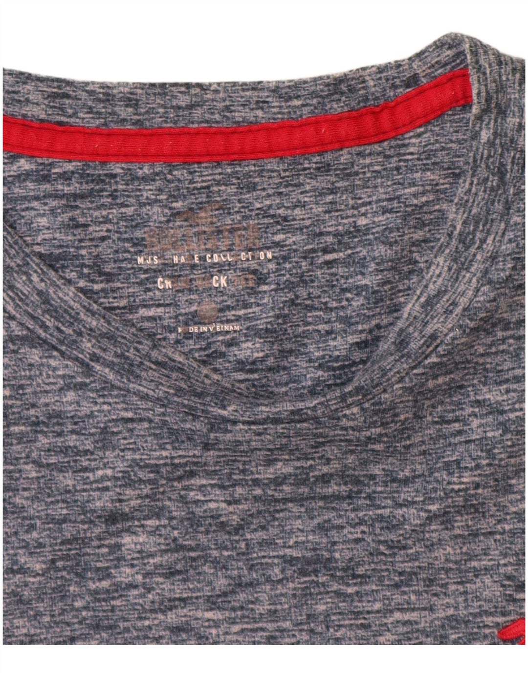 T-shirt da uomo HOLLISTER Top piccola in cotone screziato blu navy