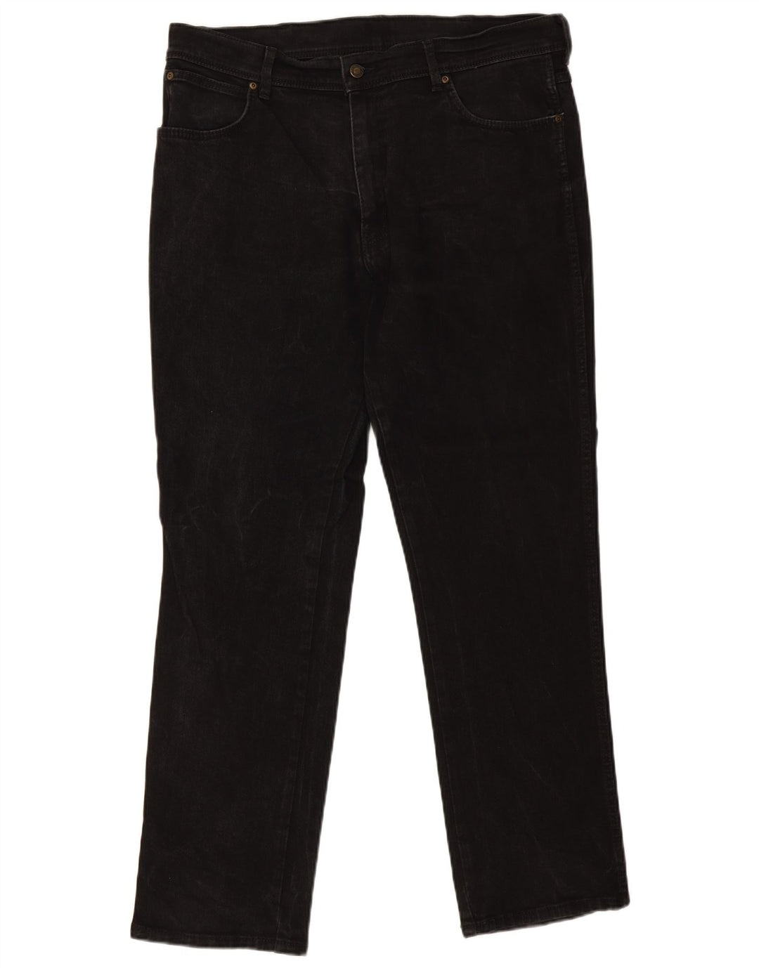 Jeans dritti da uomo Wrangler vestibilità regolare W38 L32 cotone nero