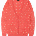 Maglione cardigan da donna con motivo astratto Topshop UK 12 Cuore rosa medio