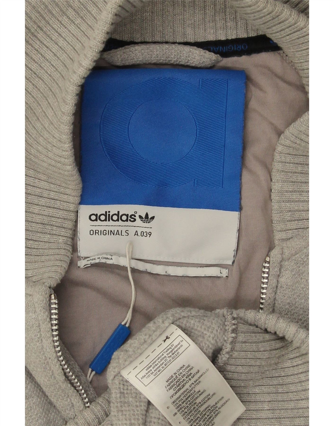 ADIDAS Giacca da uomo con grafica grafica, giacca grande in cotone color block grigio