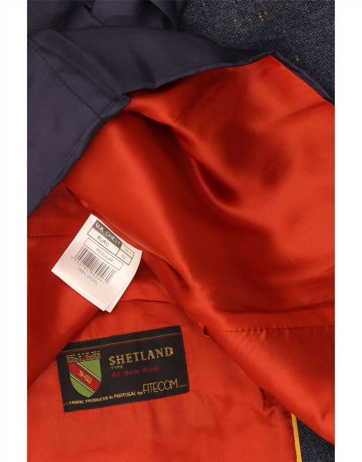Gilet Shetland Uomo IT 52 XL Lana Blu Navy