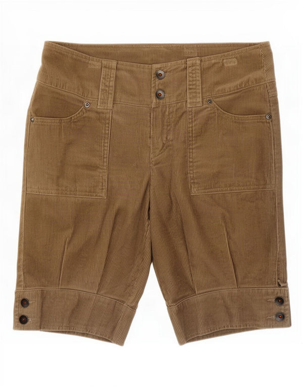 Pantaloncini di velluto a coste da donna Benetton IT 40 Medium W30 Cotone Marrone