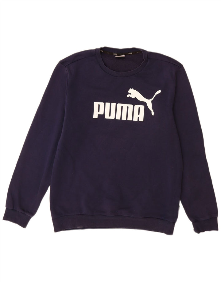 Felpa grafica da uomo Puma, media, in cotone blu navy