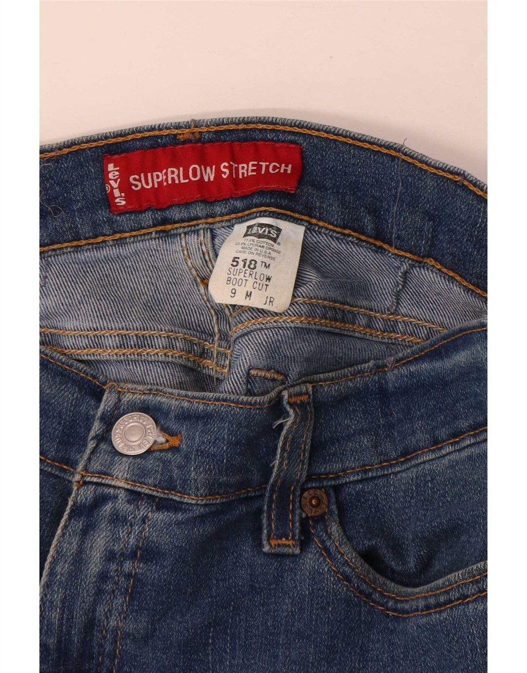 Levi's Donna 518 Jeans Bootcut Super Low US 9 Medio W30 L31 Cotone Blu
