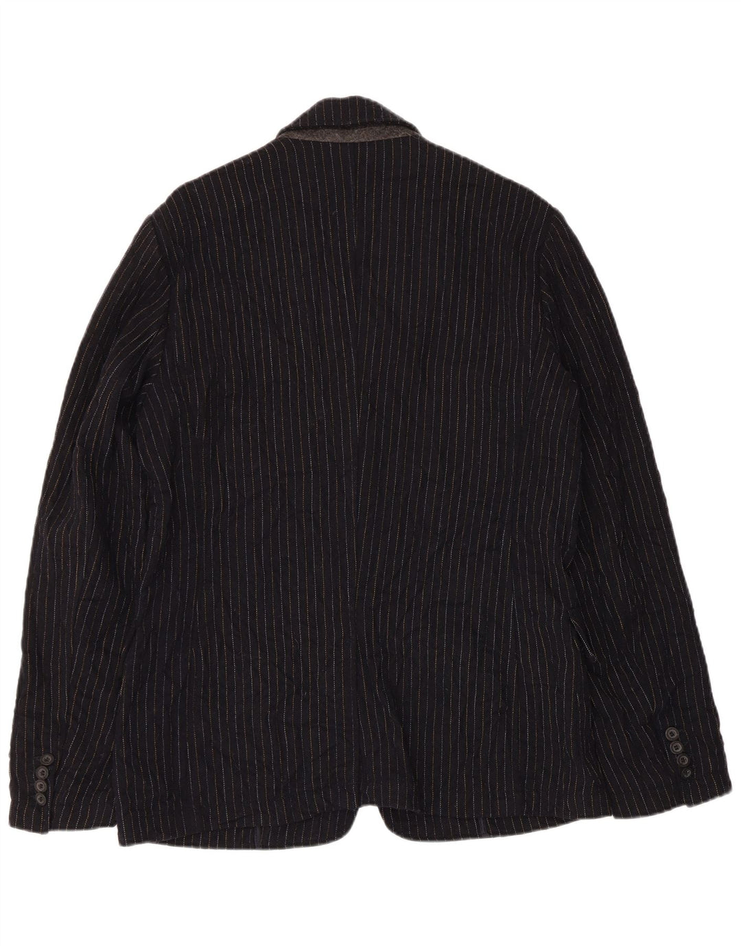 Guess Giacca blazer da uomo a 2 bottoni UK 38 media lana a righe blu navy
