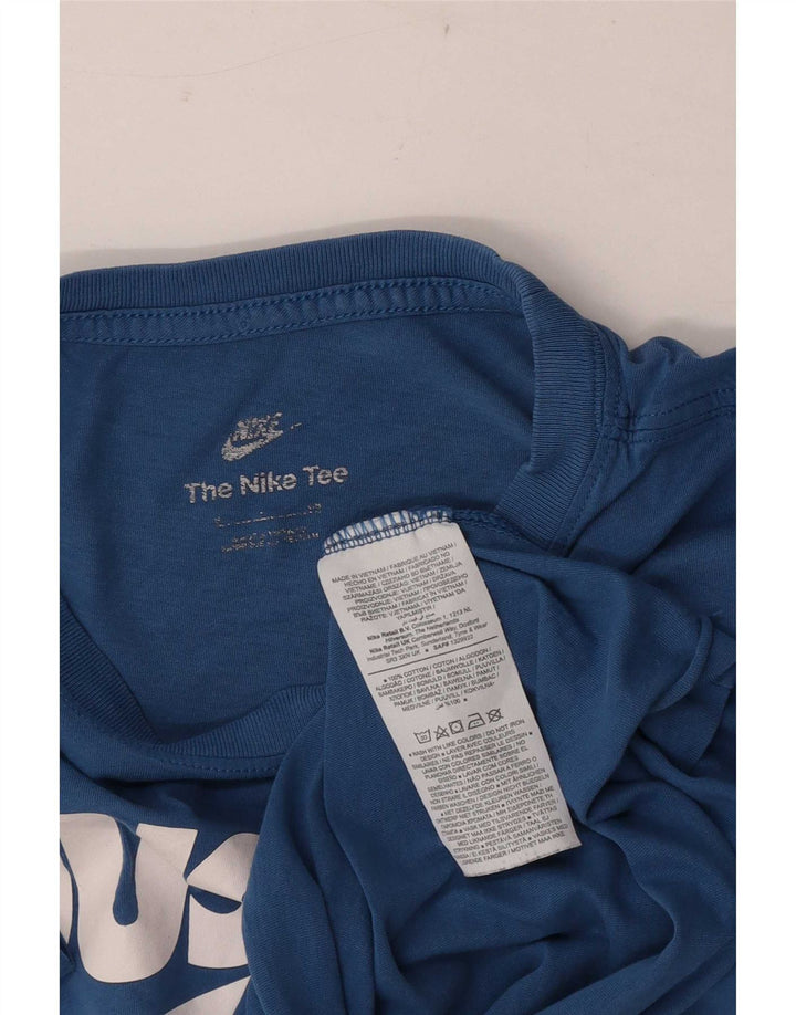 T-shirt grafica da uomo Nike Top in cotone blu medio