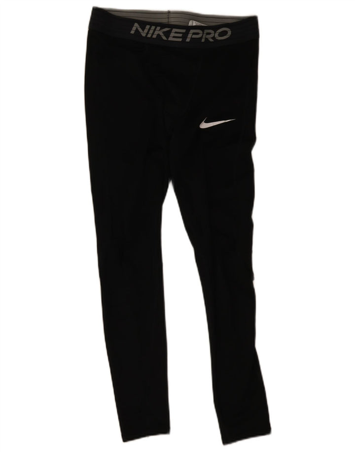 Leggings grafici Nike Dri Fit da donna UK 12 medio nero poliestere
