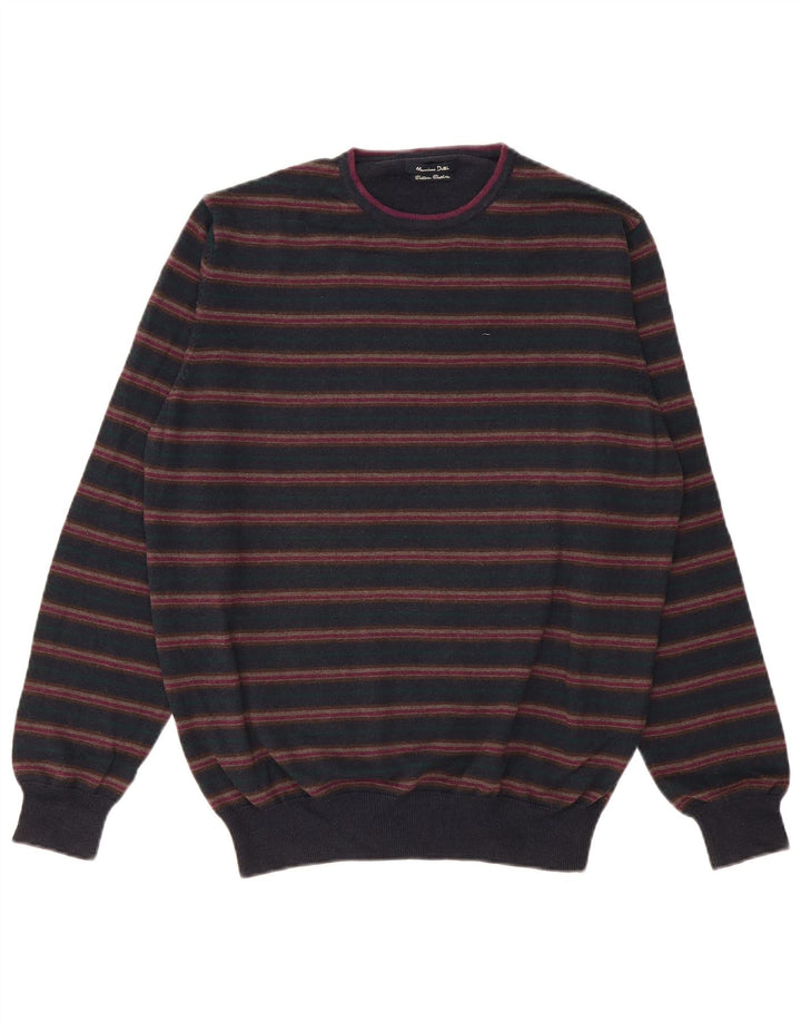 Maglione maglione girocollo da uomo Massimo Dutti EU 38 medio a righe blu navy