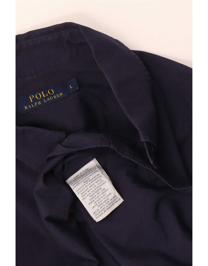 Polo Ralph Lauren Camicia da uomo grande in cotone blu navy
