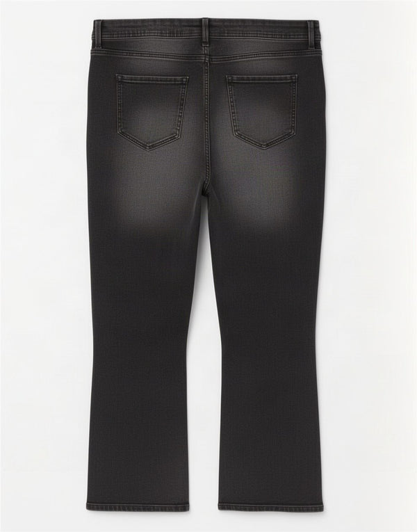 Jeans cropped slim svasati da donna Marks & Spencer UK 18 XL W36 L24 Nero