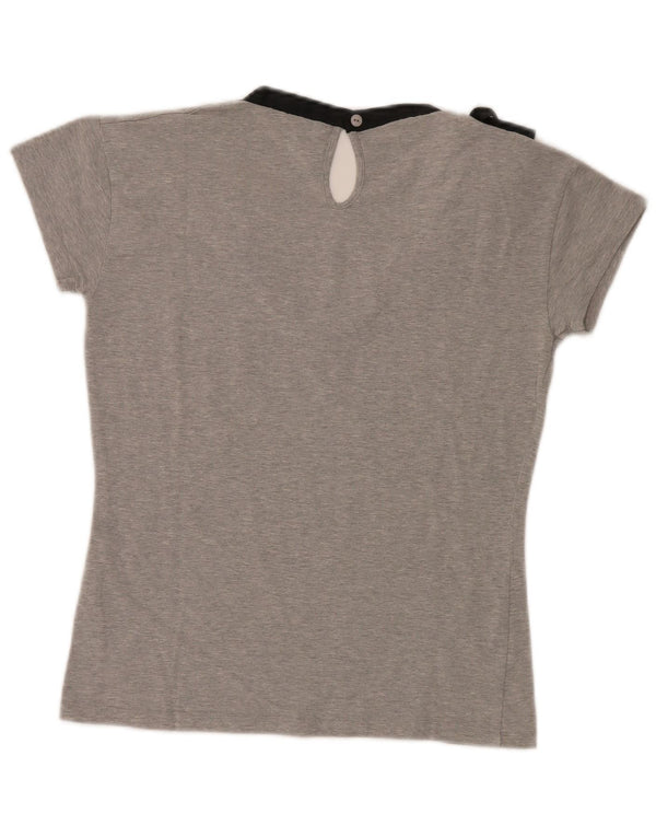 Polo Assn. T-shirt da donna Top UK 14 grande cotone chiazzato grigio