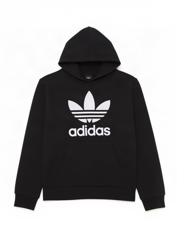 Felpa con cappuccio grafica Adidas da ragazzo 8-9 anni in cotone nero
