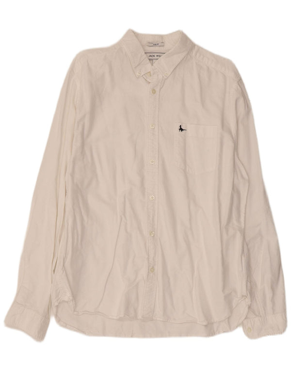 Camicia slim fit da uomo Jack Wills XL in cotone bianco