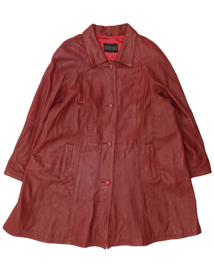 Cappotto in pelle oversize da donna Barisal EU 48 2XL Pelle marrone