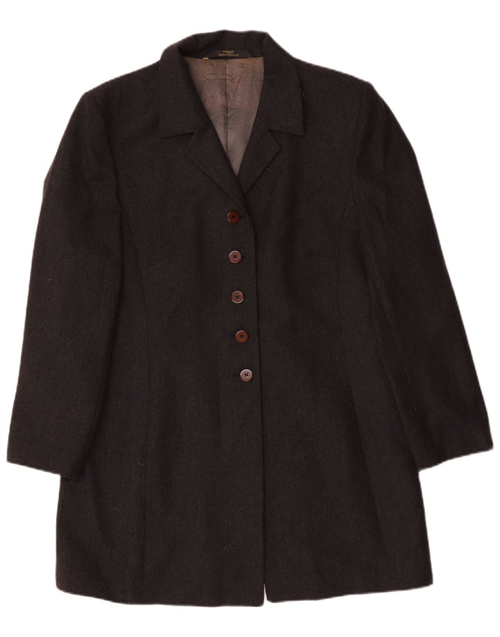 Giacca blazer a 5 bottoni da donna Marks & Spencer UK 18 XL lana grigia