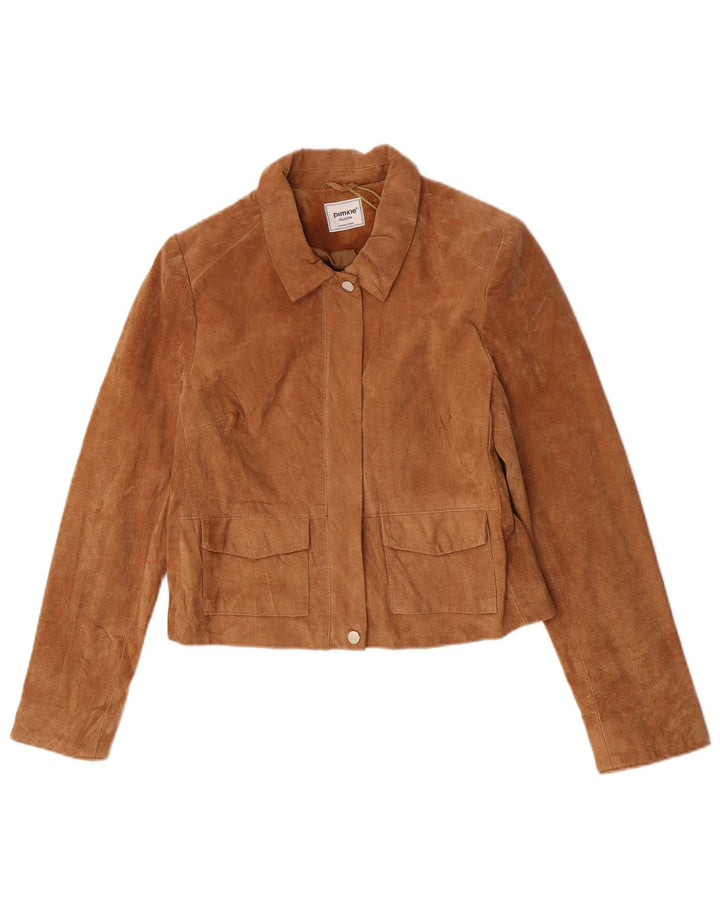Giacca corta in pelle scamosciata da donna Pimkie EU 38 in pelle marrone medio