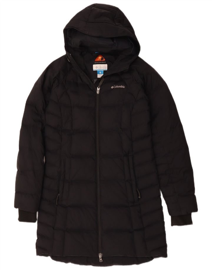 COLUMBIA Cappotto imbottito con cappuccio Omni-Shield da donna UK 14 Nylon nero medio
