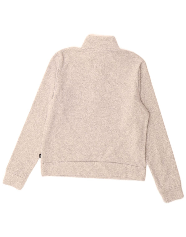 Felpa Puma da donna con zip e collo, UK 10, piccola, in cotone grigio screziato