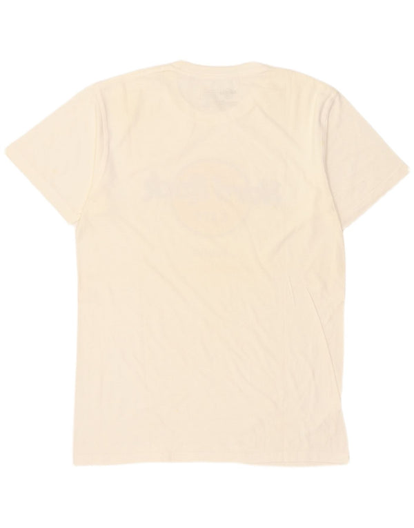 T-shirt grafica da uomo Praha Hard Rock Cafe, cotone bianco medio