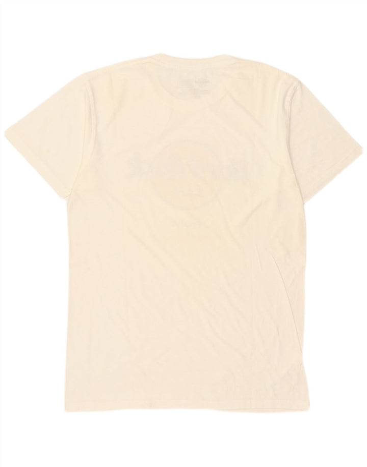 T-shirt grafica da uomo Praha Hard Rock Cafe, cotone bianco medio