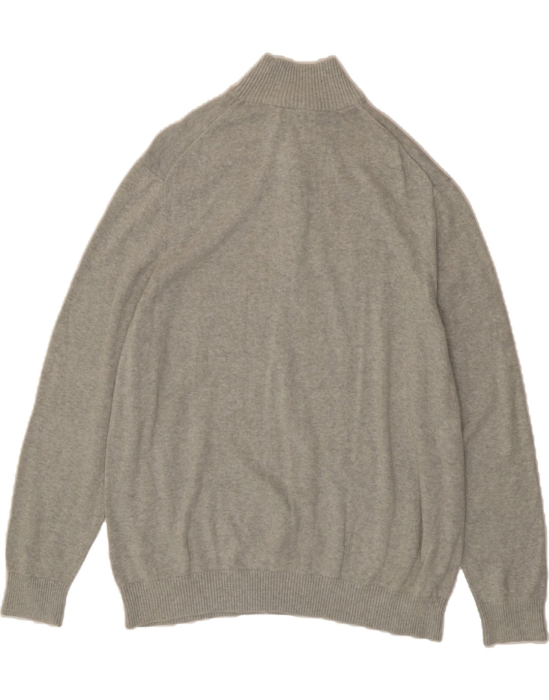 NAUTICA Mens Zip Neck Jumper Sweater 2XL Grey Cotton Vintage Nautica and Second-Hand Nautica from Messina Hembry 