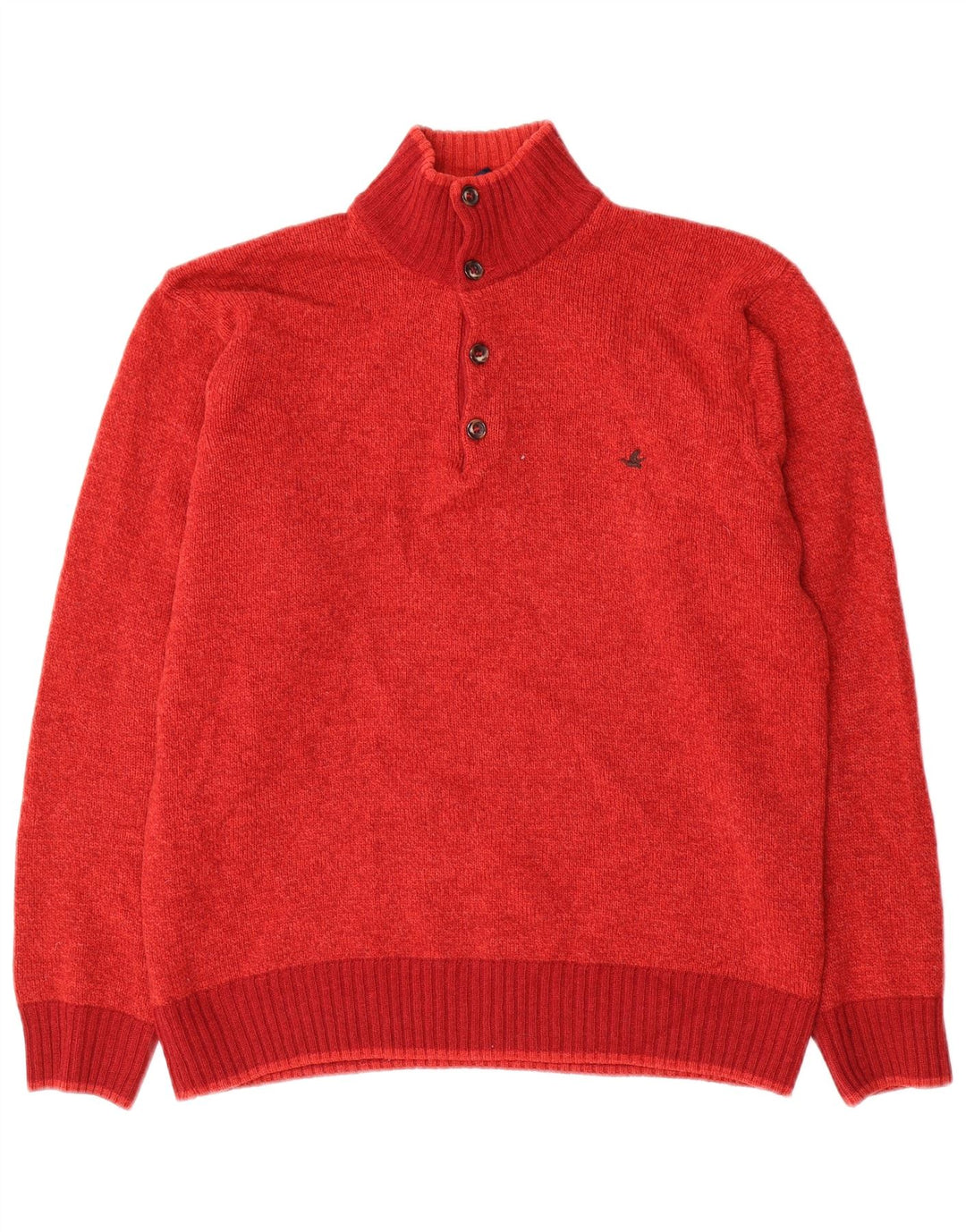 Maglione da uomo Brooksfield con collo a bottoni IT 48 Lana rossa media