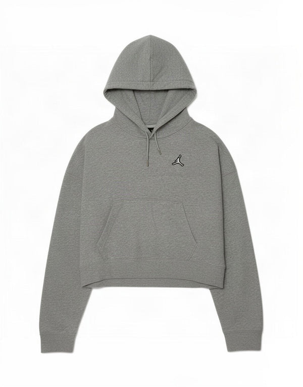 Felpa con cappuccio e vestibilità ampia Jordan da donna, taglia corta, UK 6 XS, cotone grigio