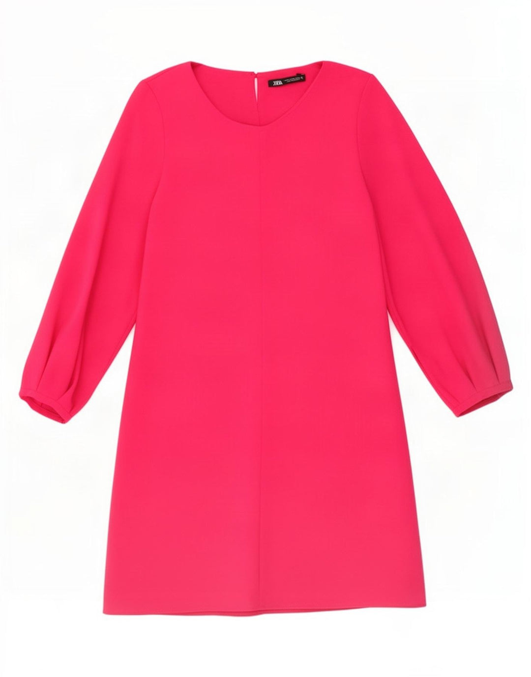 Abito a trapezio con maniche a 3/4 da donna Zara UK 12 Poliestere rosa medio