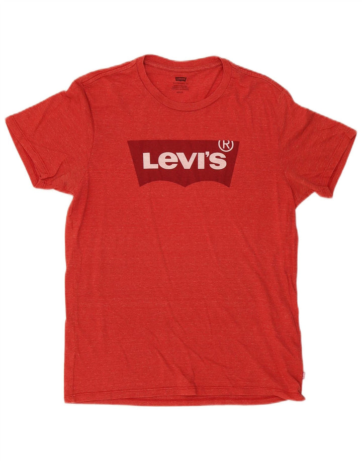 T-shirt grafica da uomo Levi's Top in cotone chiazzato rosso piccolo
