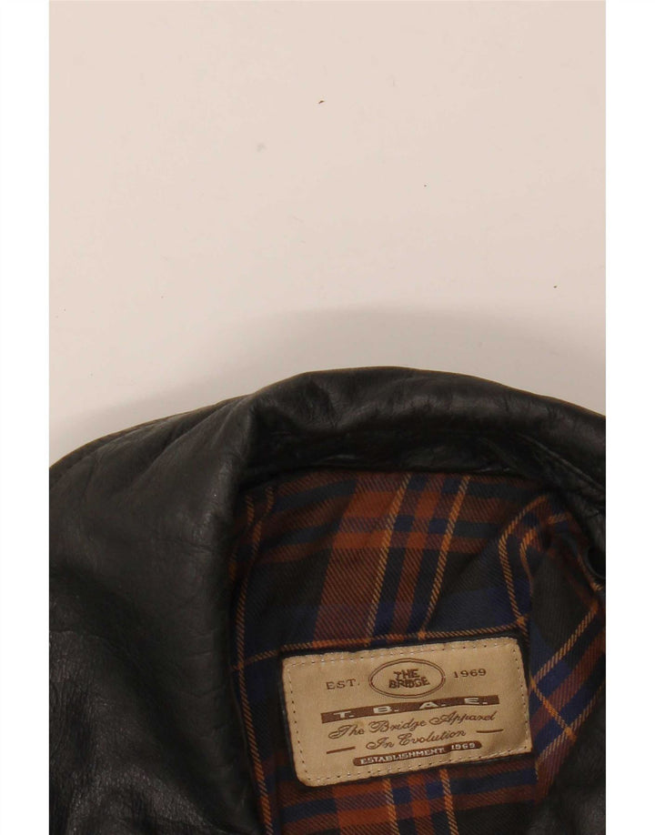 Giacca in pelle da uomo The Bridge IT 50 Large Nera