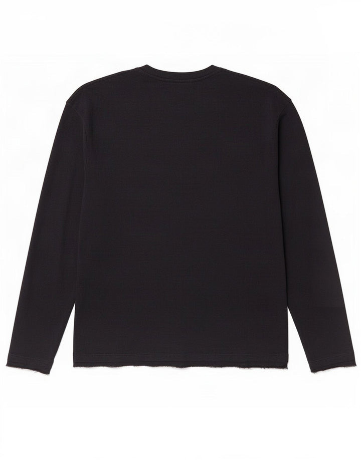 Top Zara da uomo a maniche lunghe in cotone blu navy medio