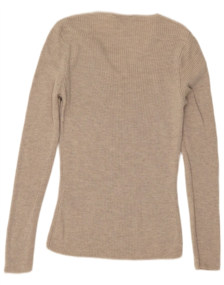 Maglione maglione con scollo a V St. Michael da donna Marks & Spencer UK 8 piccolo Beige