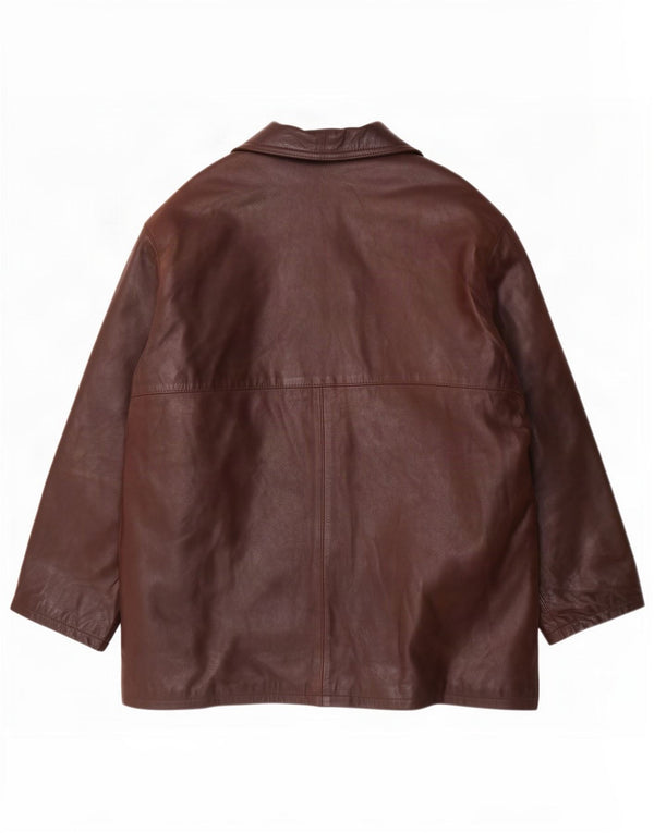 Giacca in pelle vintage da uomo IT 54 2XL Marrone