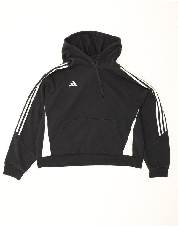 Felpa con cappuccio oversize da donna Adidas UK 20/22 XL Cotone nero sportivo