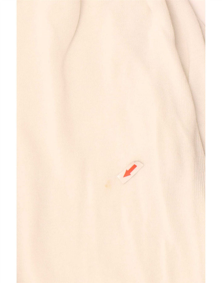 Maglione cardigan corto da donna Marks & Spencer UK 10 piccolo cotone bianco