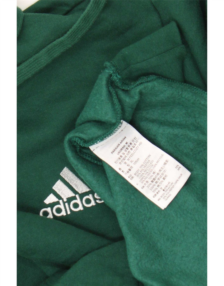 Felpa con cappuccio da uomo Adidas in cotone verde medio
