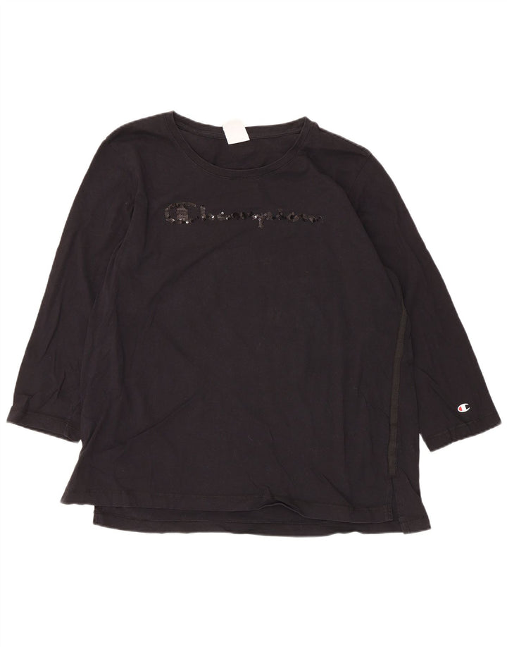 Top grafico da donna con maniche a 3/4 Champion UK 18 XL Nero