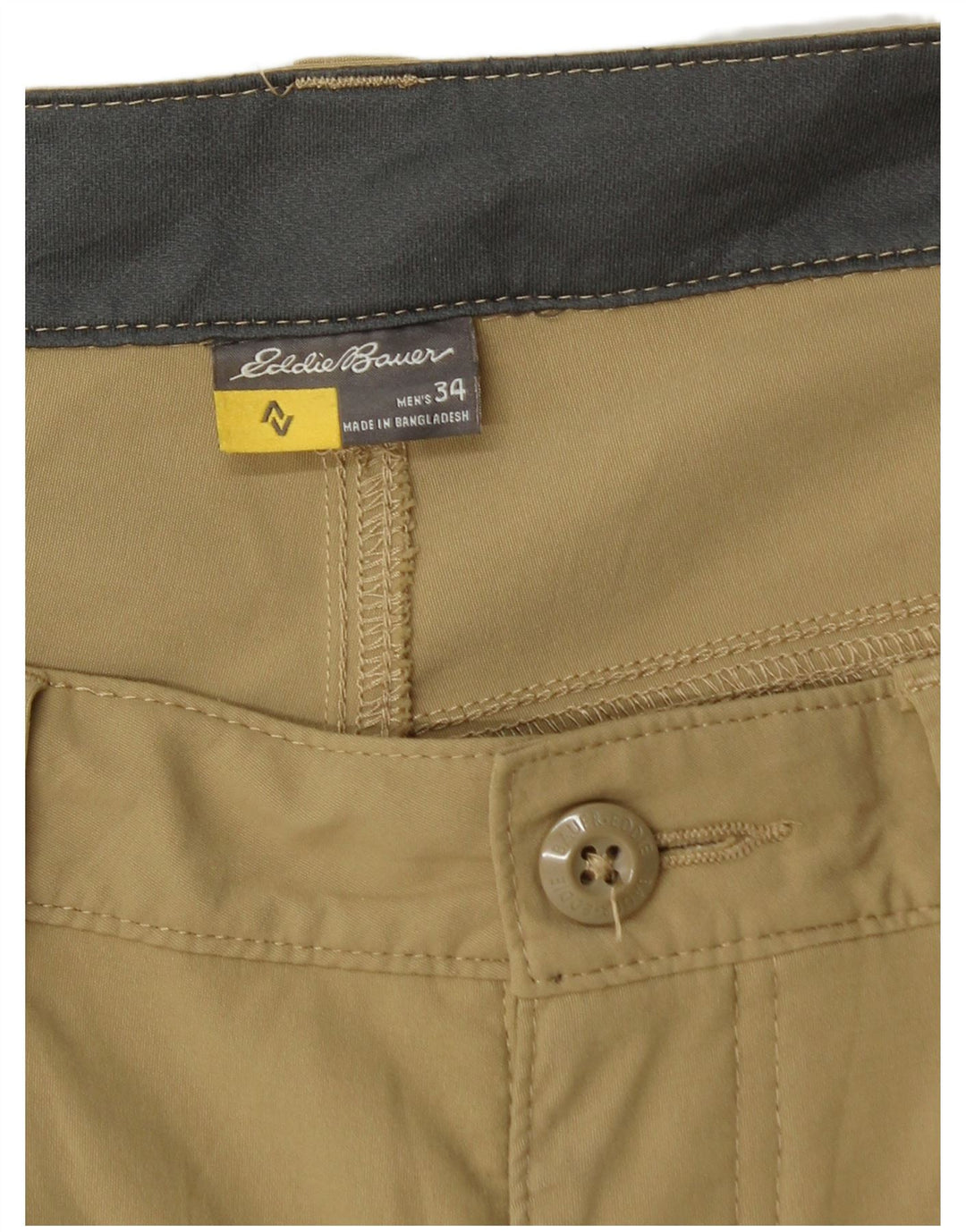 Pantaloncini cargo da uomo Eddie Bauer W34 nylon grande kaki