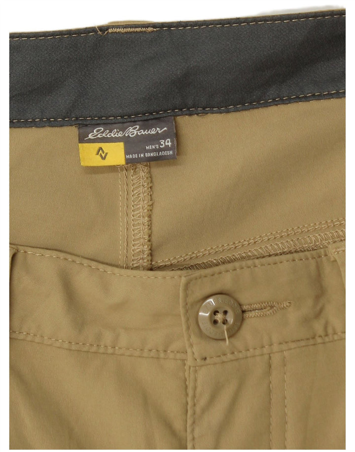 Pantaloncini cargo da uomo Eddie Bauer W34 nylon grande kaki