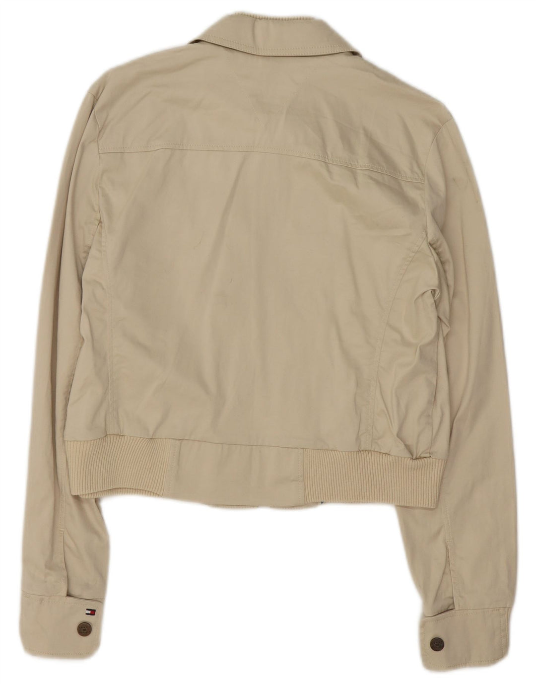 Giubbotto bomber corto da donna Tommy Hilfiger UK 16 grande cotone beige