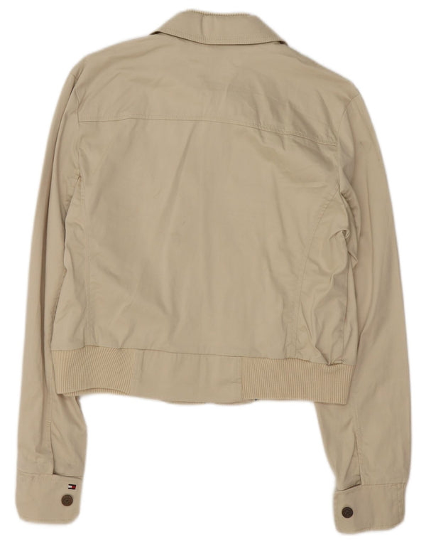 Giubbotto bomber corto da donna Tommy Hilfiger UK 16 grande cotone beige